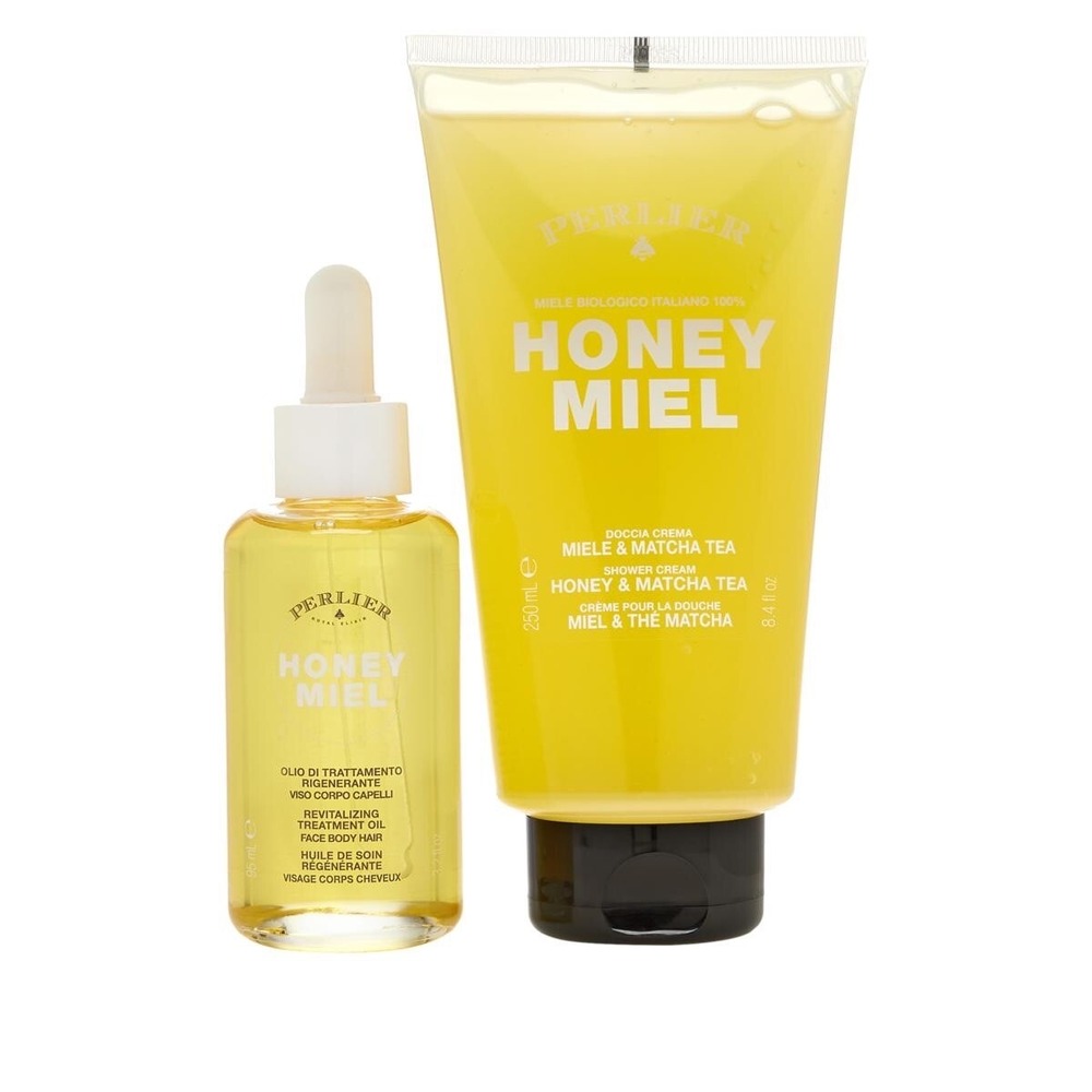 Perlier Honey Body Oil & Honey Matcha Shower Cream Set